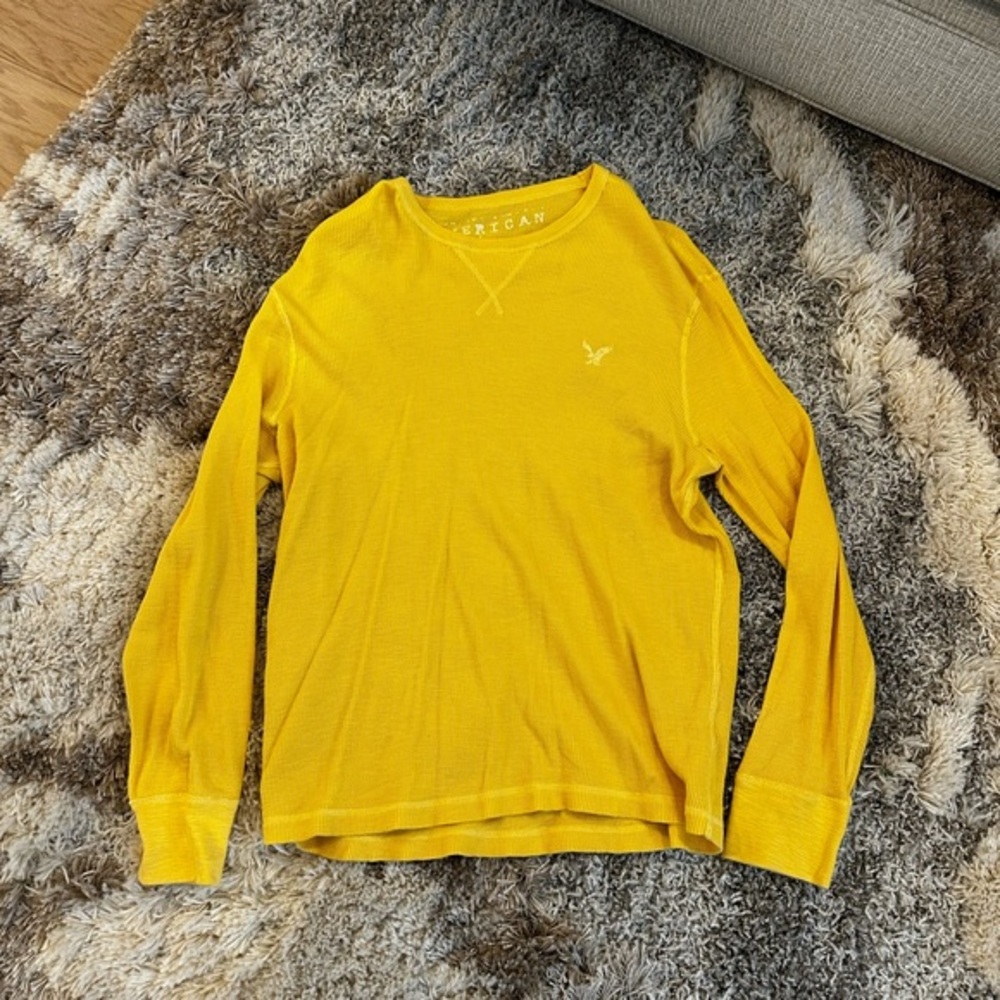 American Eagle Outfitters Men's Bright Yellow Crewneck Sweater